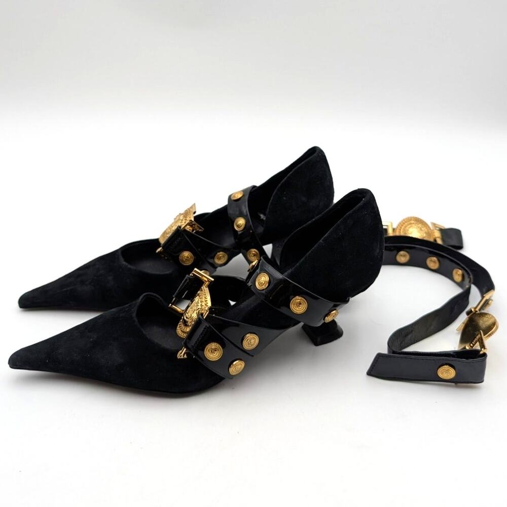 Jeffrey Campbell Leos Ankle Wrap Pointed Toe Pump Women's Black Size US6 EU36.5
